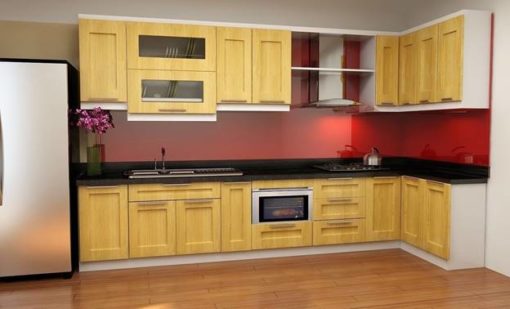 kính màu đỏ ốp bếp cường lực